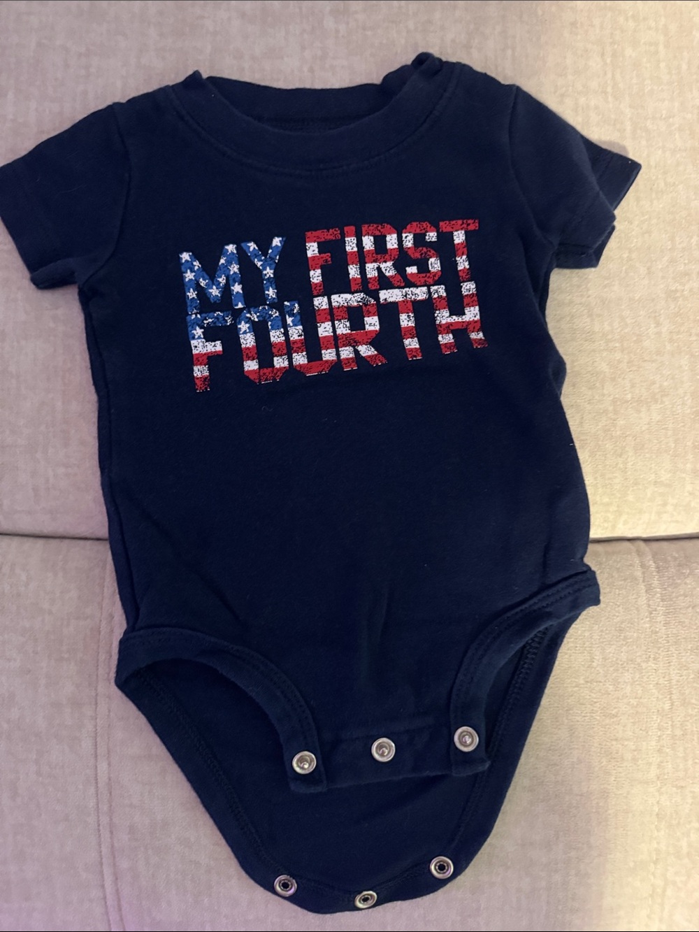 Carter's Navy Short-Sleeve Baby Bodysuit with Patriotic Graphic